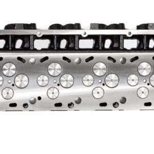 Engine cylinder head with visible valves.