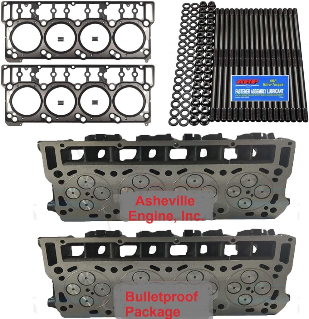 Engine parts and gaskets with lubricant.