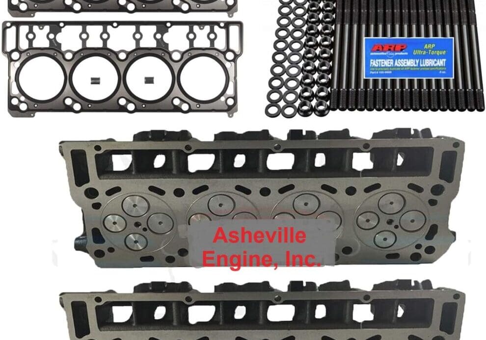 Engine parts and gaskets with lubricant.